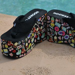 Rocket Dog Bigtop Comic Flare Platform Eva Wedge